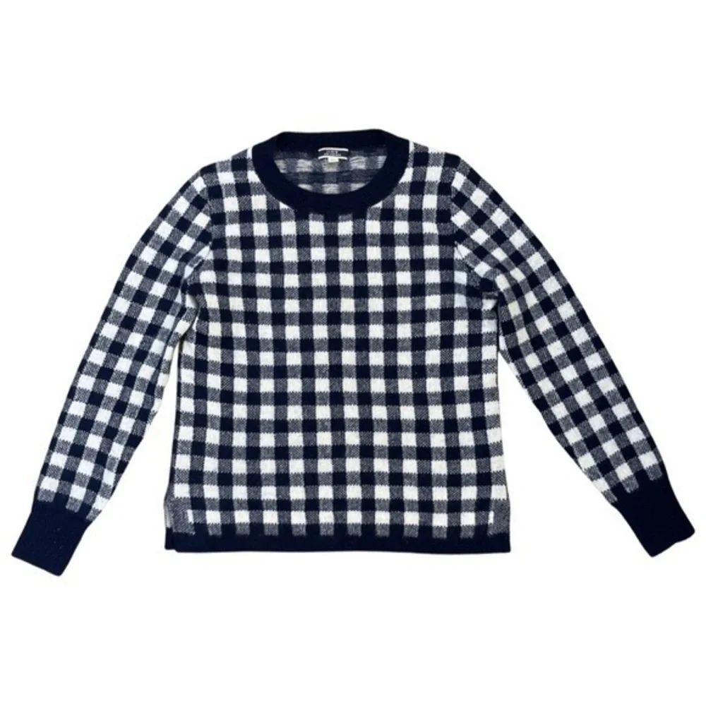 J.Crew • Gingham Checkered Cashmere Sweater XS ASO Wednesday Addams